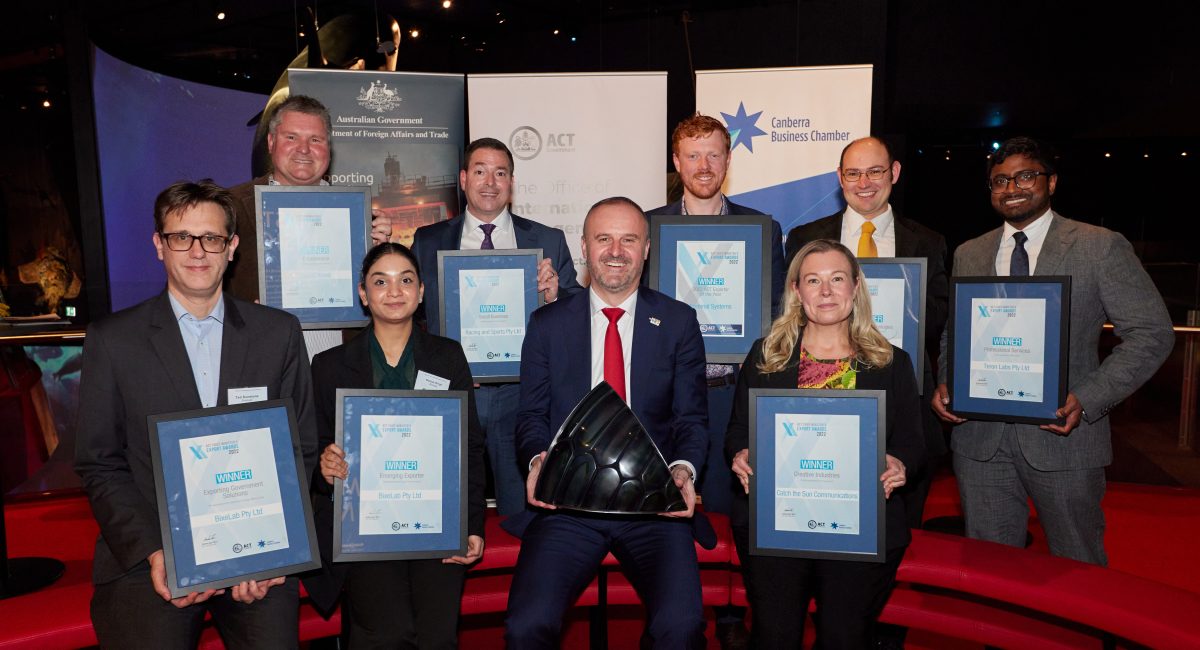 Award winners with Andrew Barr