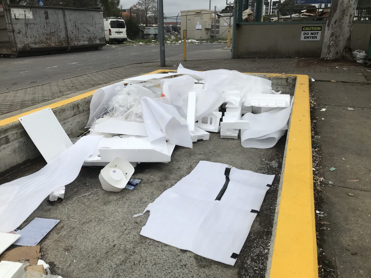 Pile of polystyrene packaging