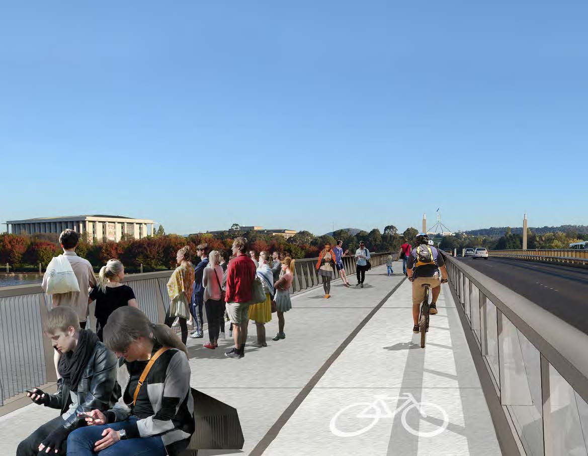 The wider paths of the upgraded Commonwealth Avenue Bridge upgrade.