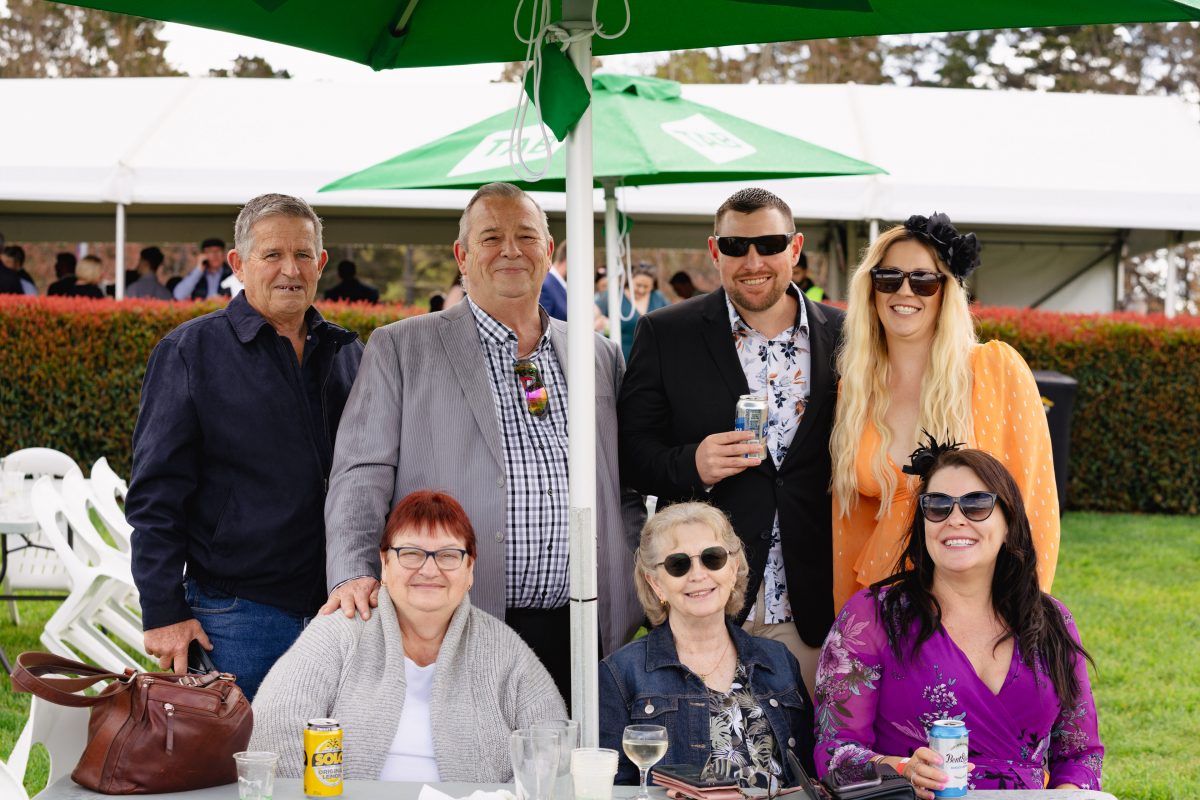 A group of people at the races