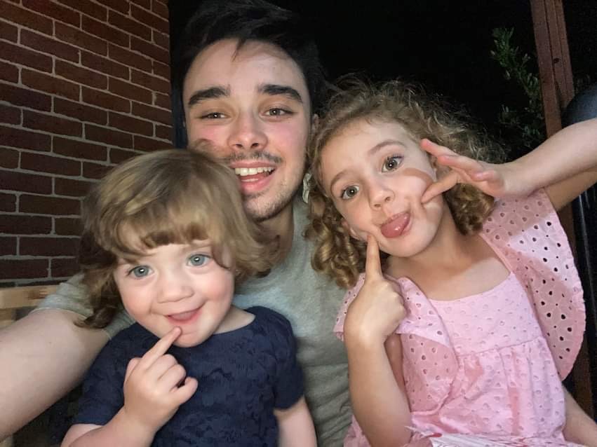man and two kids