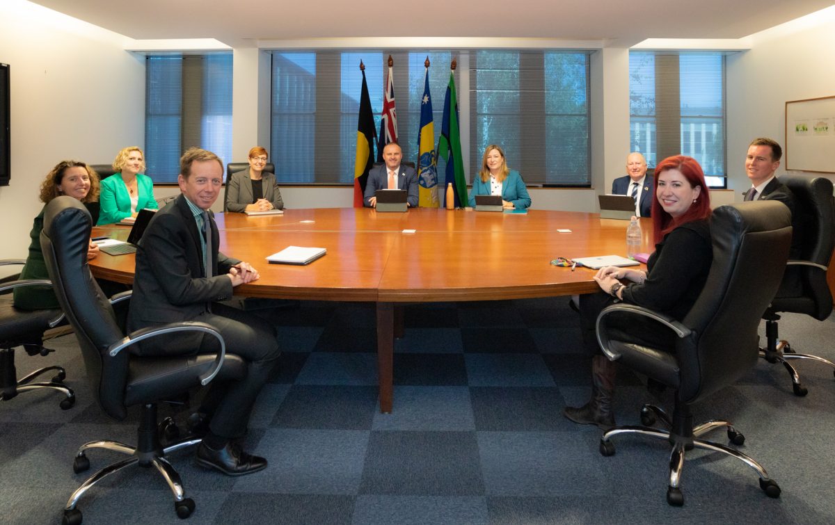 ministers of ACT Legislative Assembly at round table