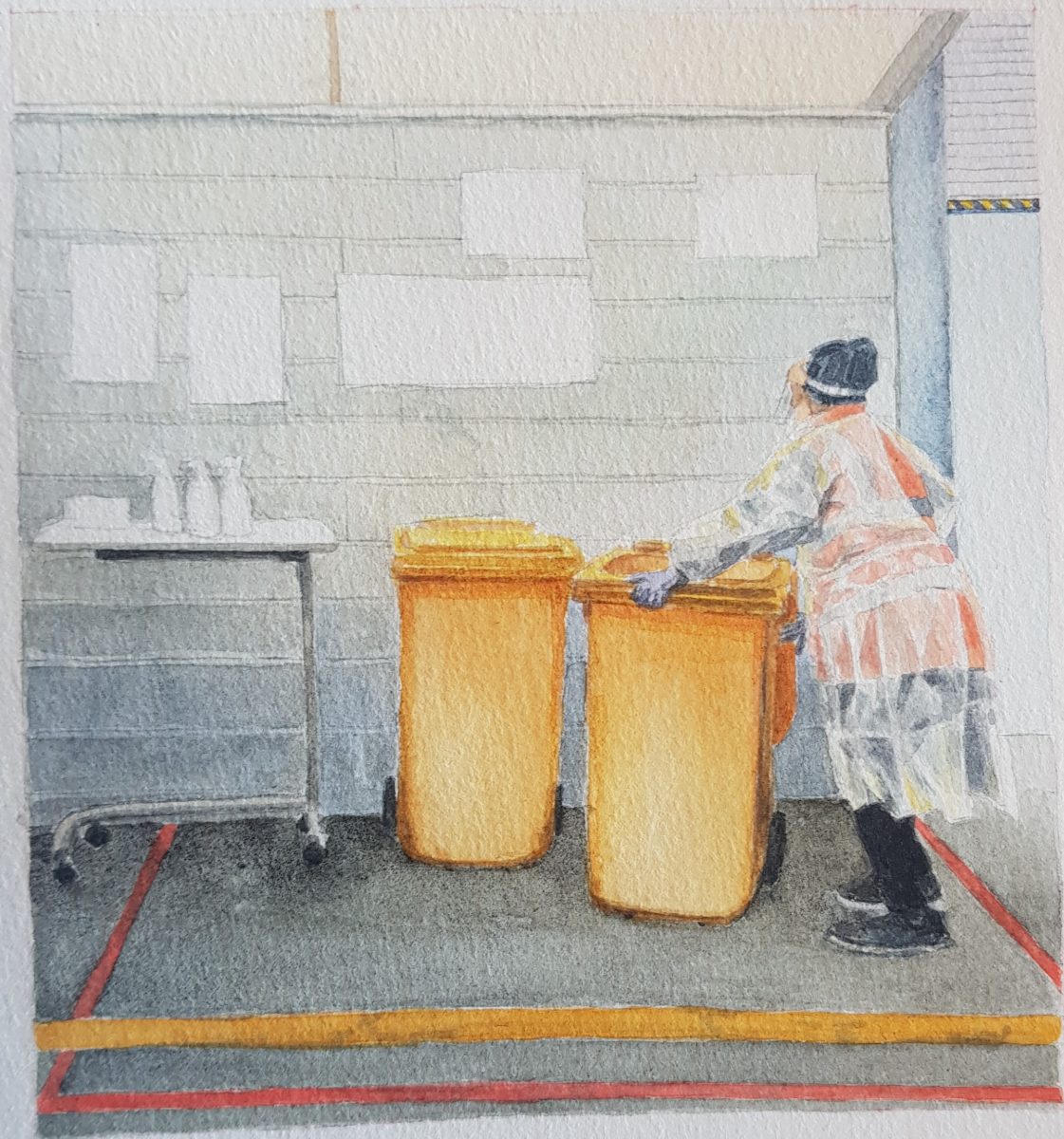 watercolour of health worker