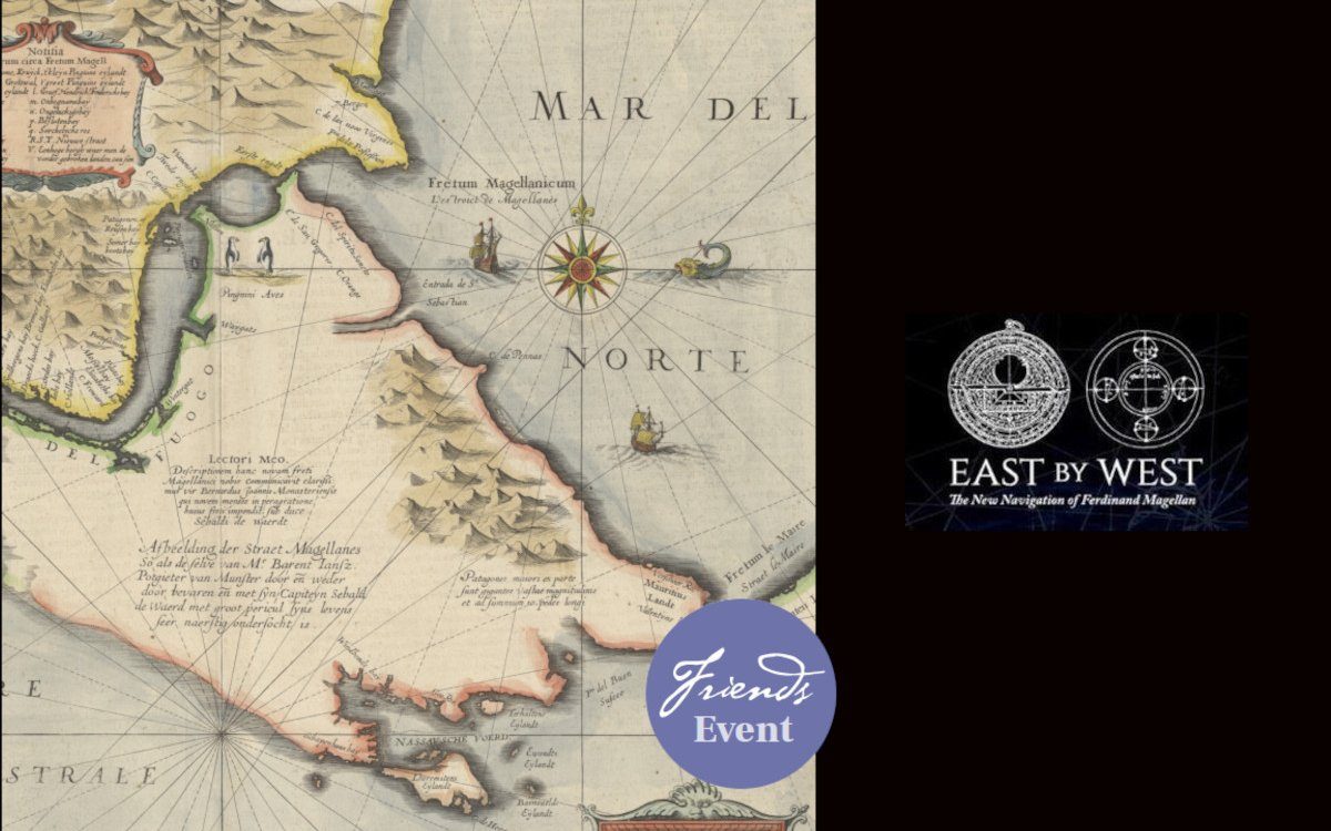 Promotional graphic showing an old-fashioned map