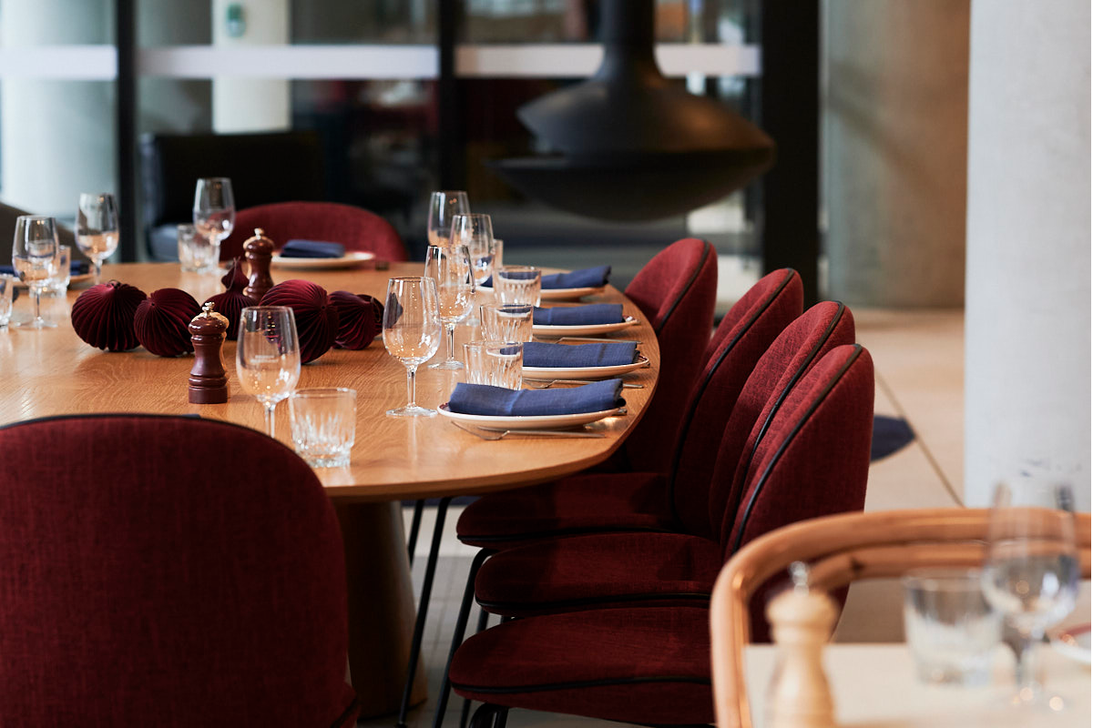 Photo of a dining table at the midnight hotel