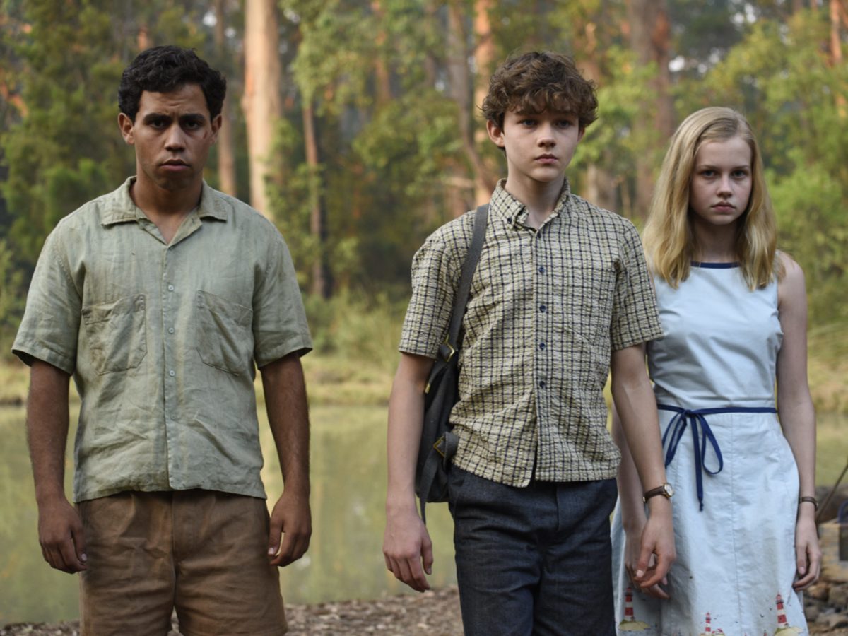 Still from Jasper Jones showing three young people outside