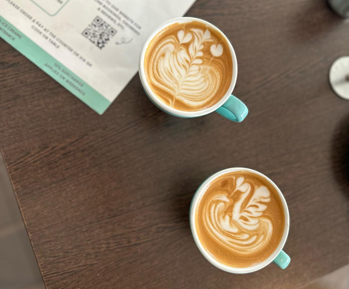 Coffees on a table with QR Code