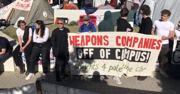 Pro-Palestinian protesters label ANU's investment review a 'public relations ploy'