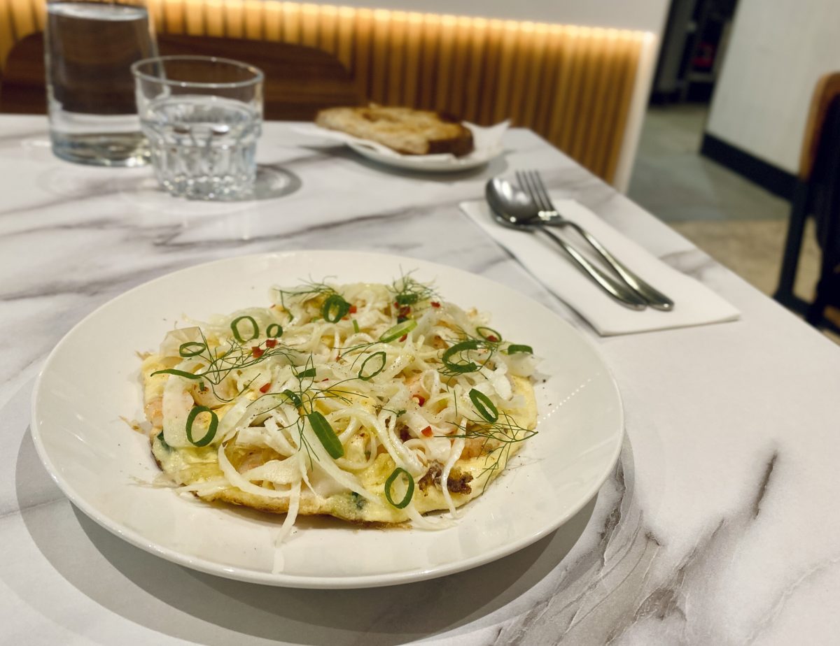 A beautifully presented omelette.