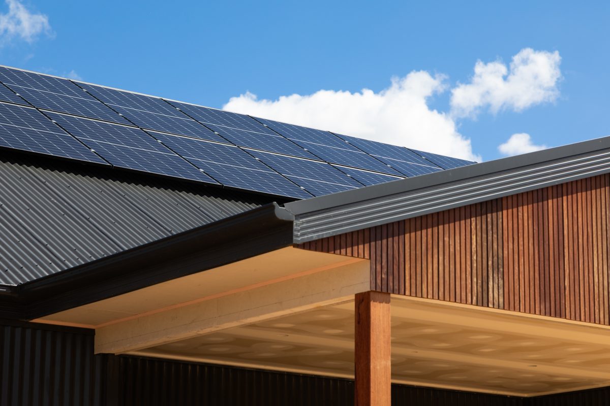 solar panels on roof