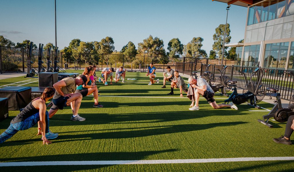 People exercising