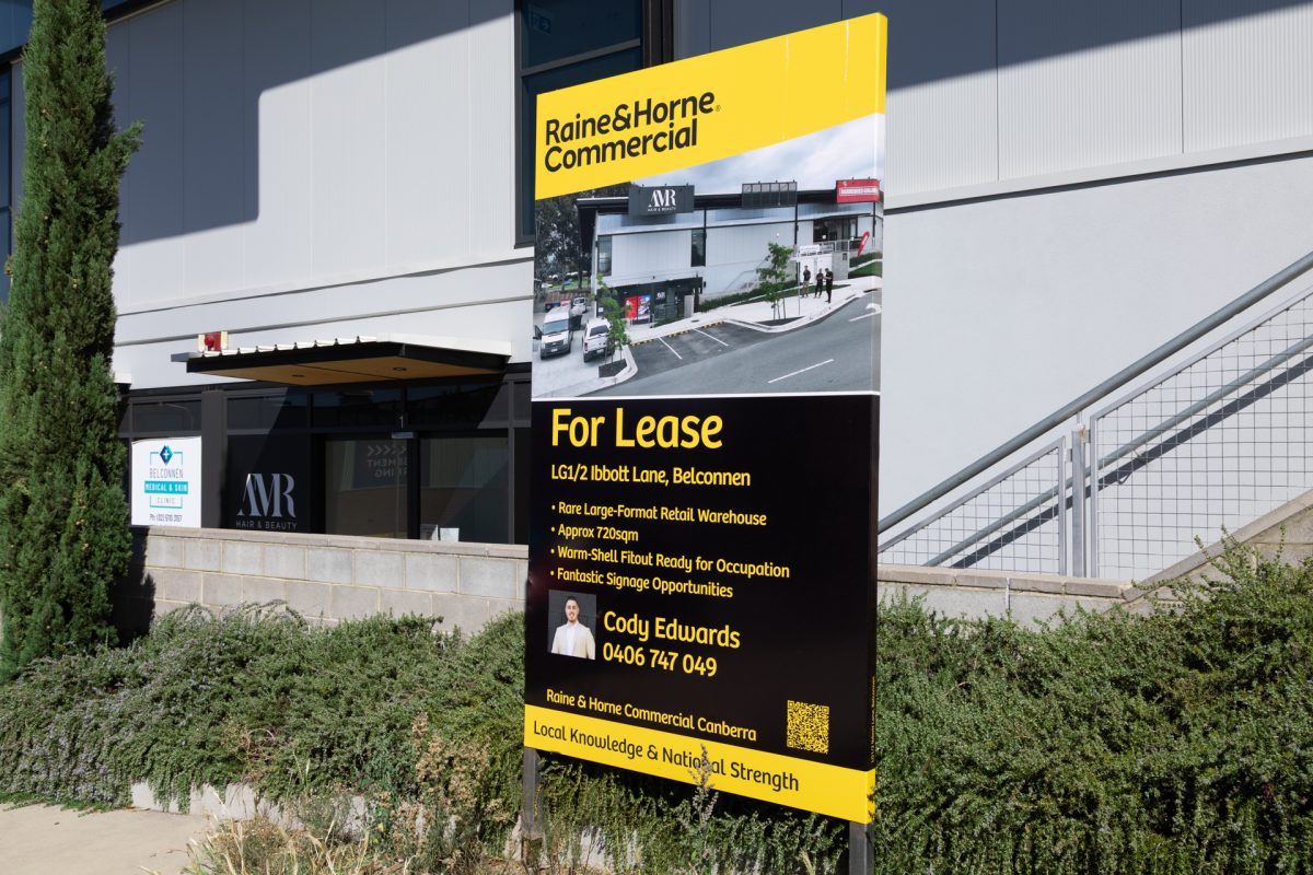 Commercial property For Lease sign