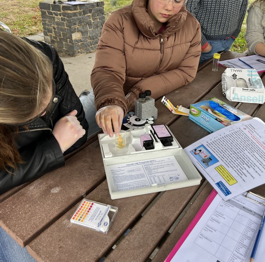 Students test water quality
