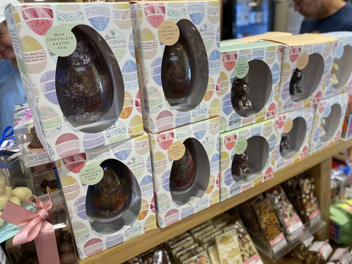 Boxes of Easter eggs.
