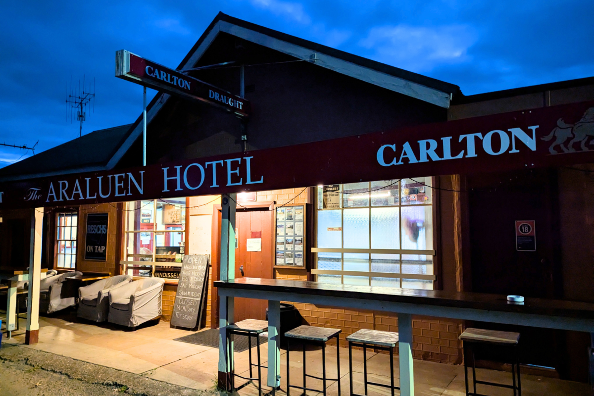 front of a pub