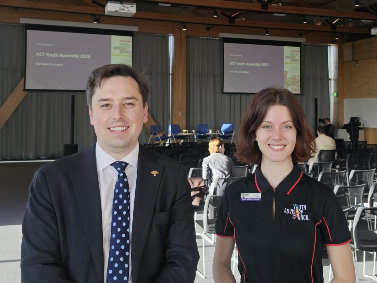 Minister Michael Peterson with Chair of the Youth Advisory Council Jemma Rule 2025