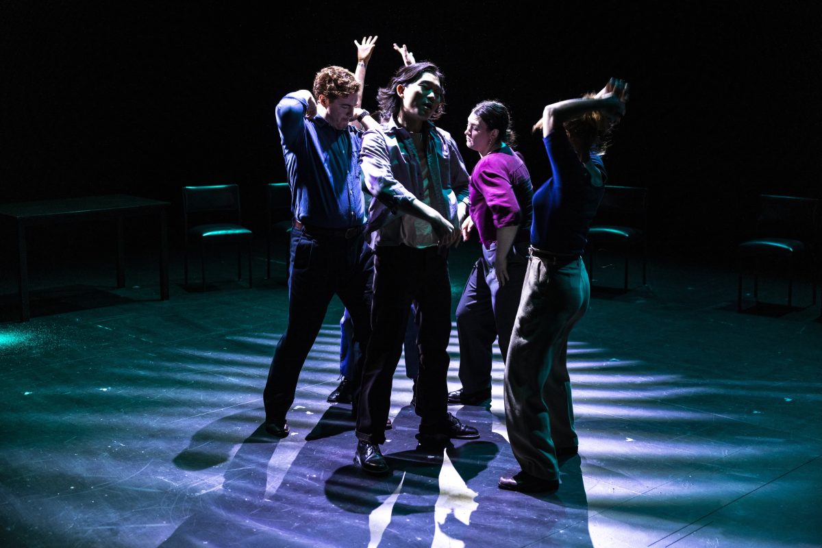 Actors on stage in Scenes from the Climate Era