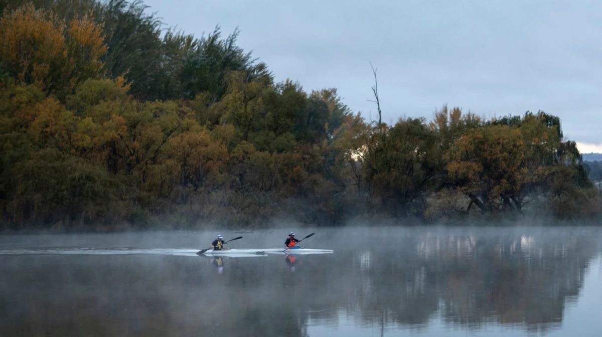 photo of rowers on lake burley