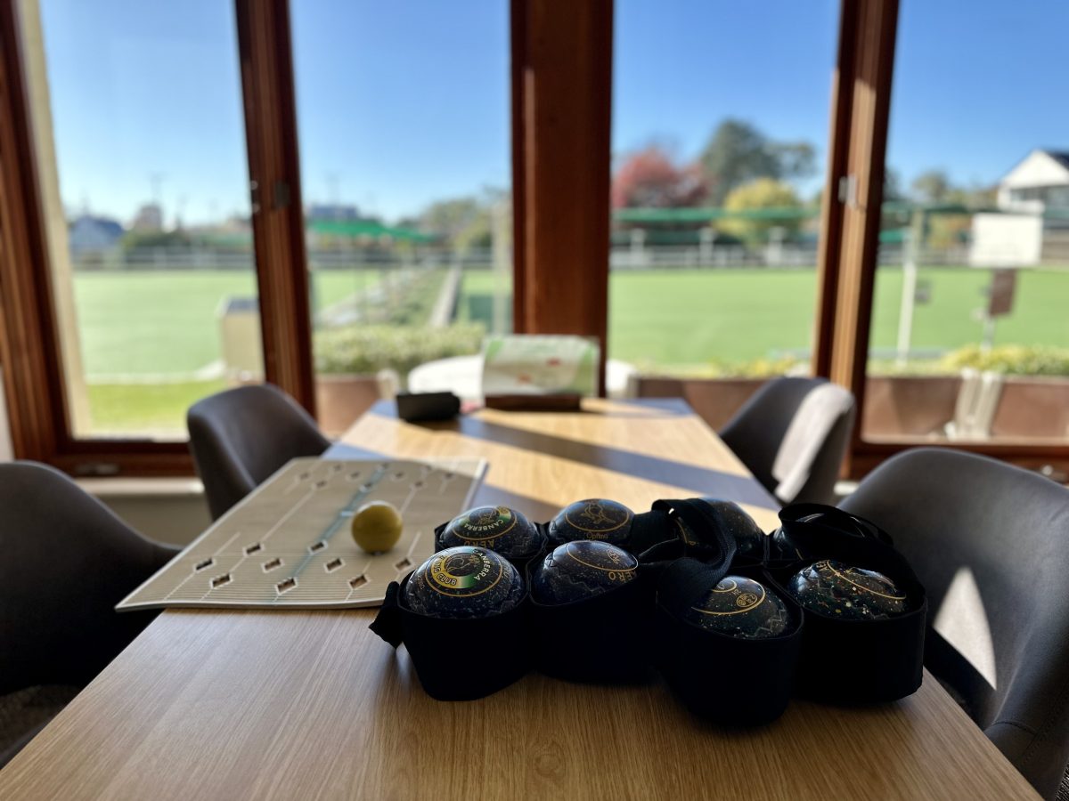 lawn bowls on a table