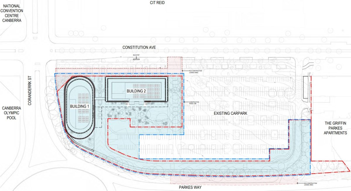 The site plan for Stage 1 of the new UNSW Canberra campus.