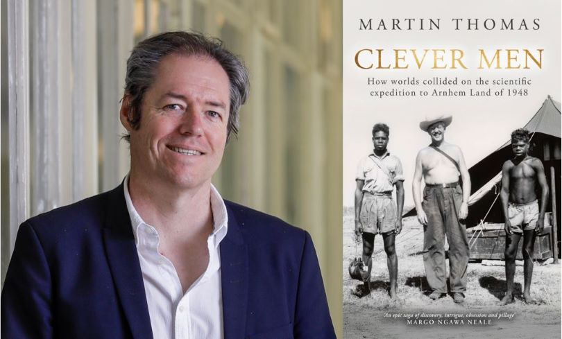 Headshot of Professor Martin Thomas and his book cover for Clever Men.