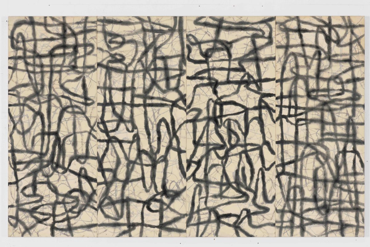Abstract black and white line drawing