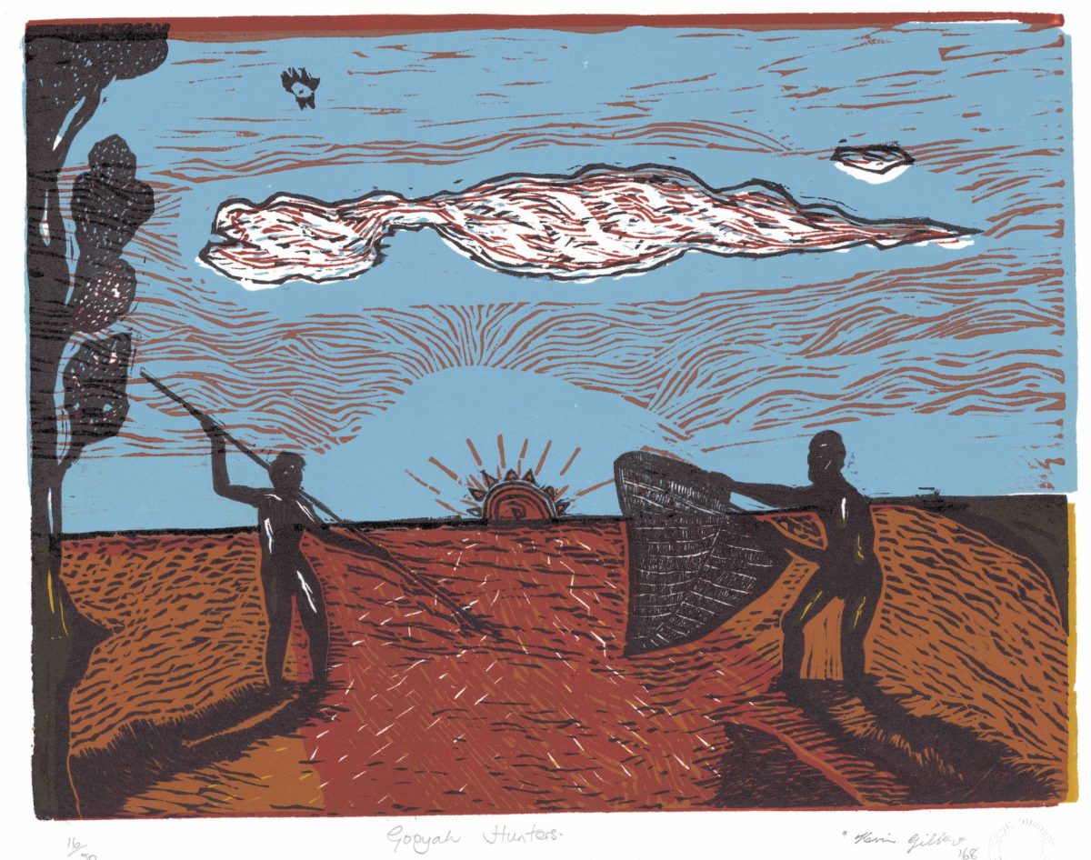 Colour image of two Aboriginal hunters