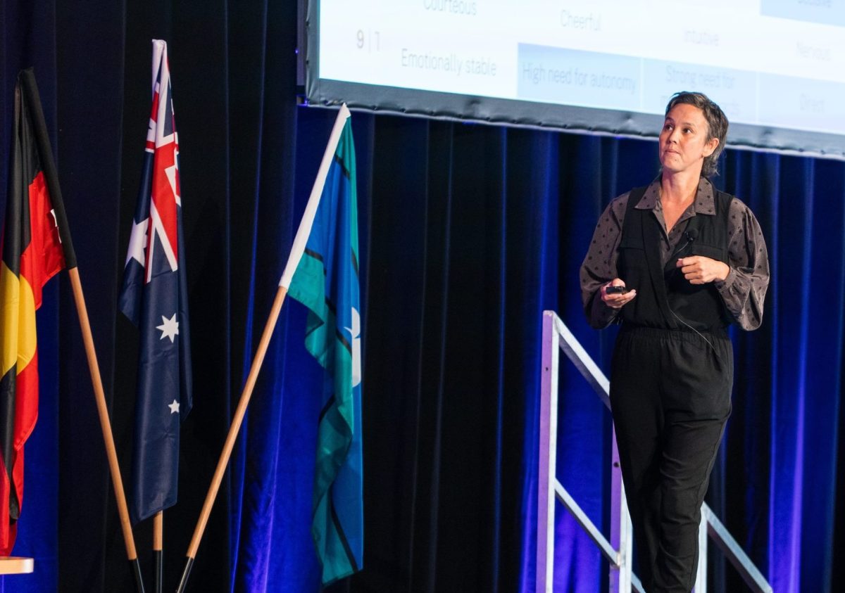 Professor Michelle Ryan on stage