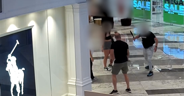 WATCH: Footage of machete-brandishing teen's outlet centre robbery played to court