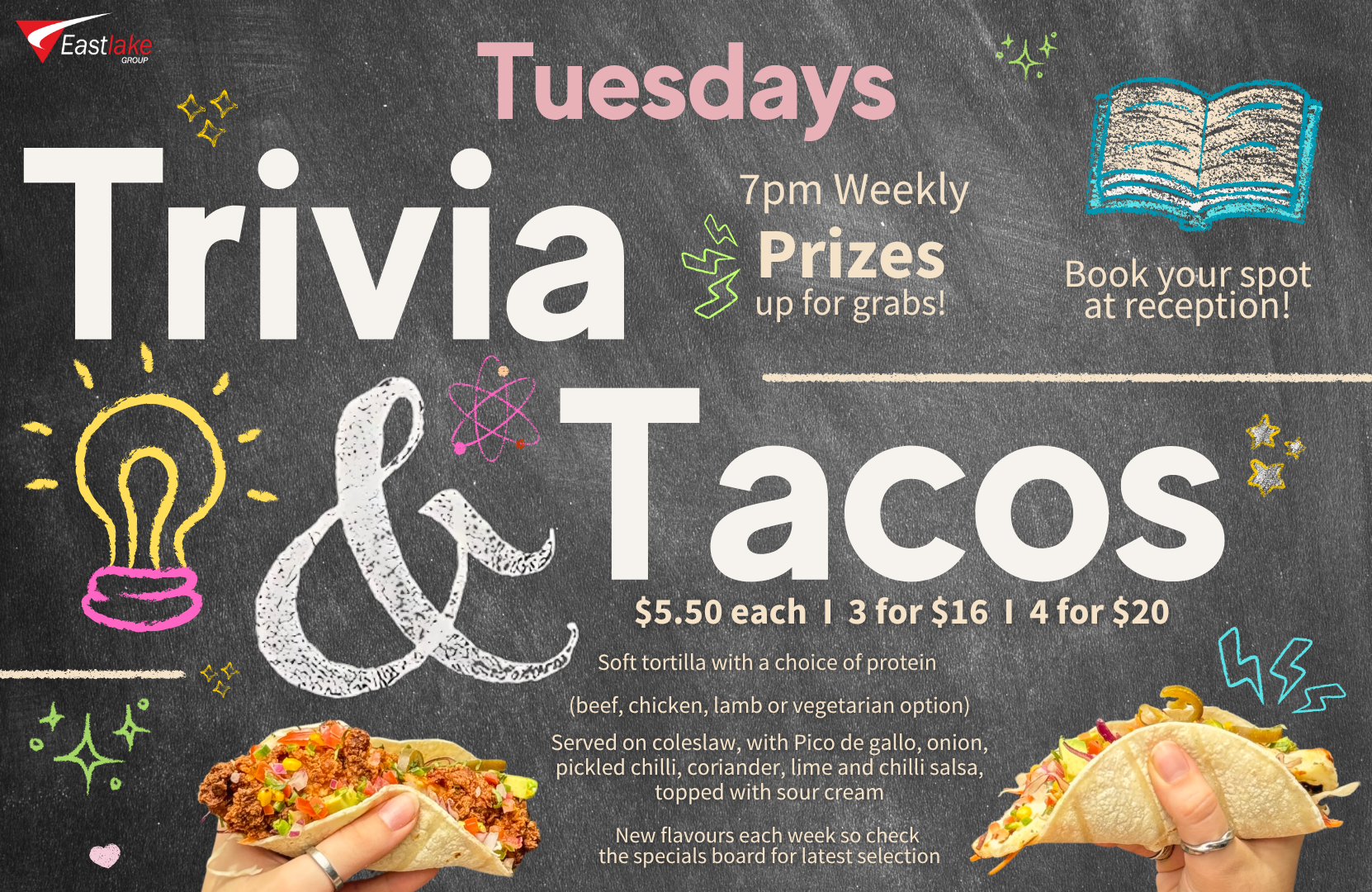 Trivia & Taco Tuesdays at Eastlake Football Club.