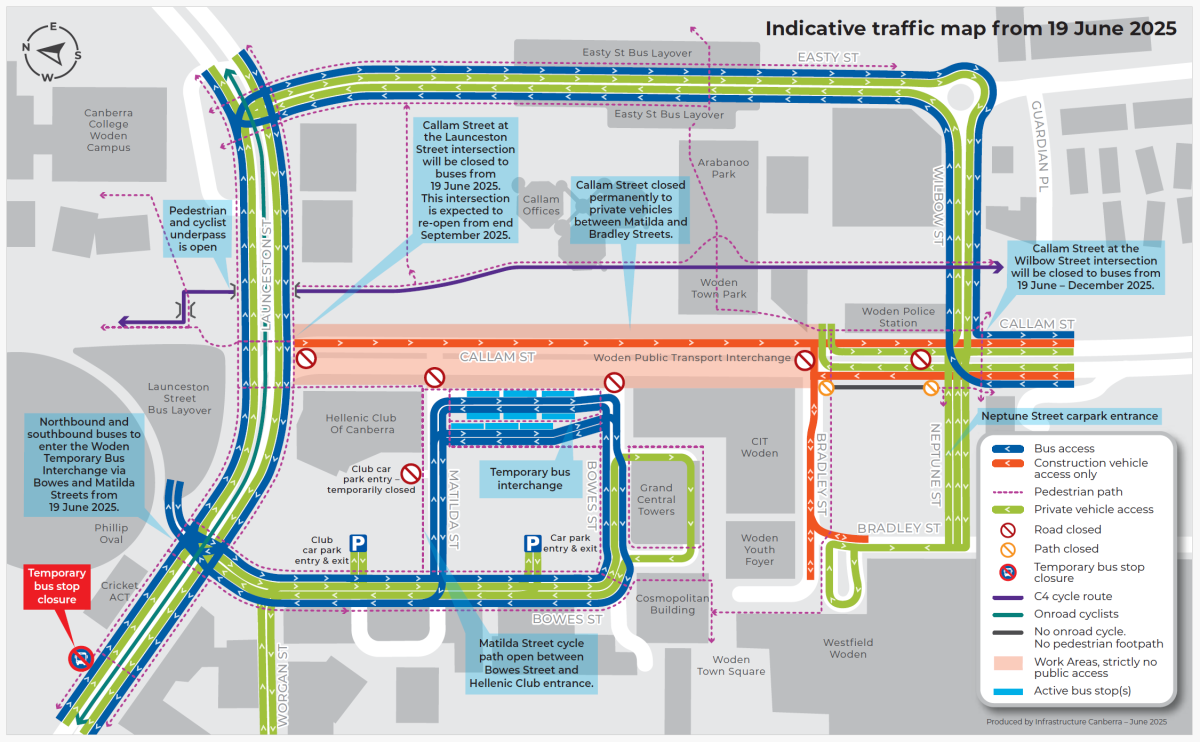 Changes to the Woden bus interchange
