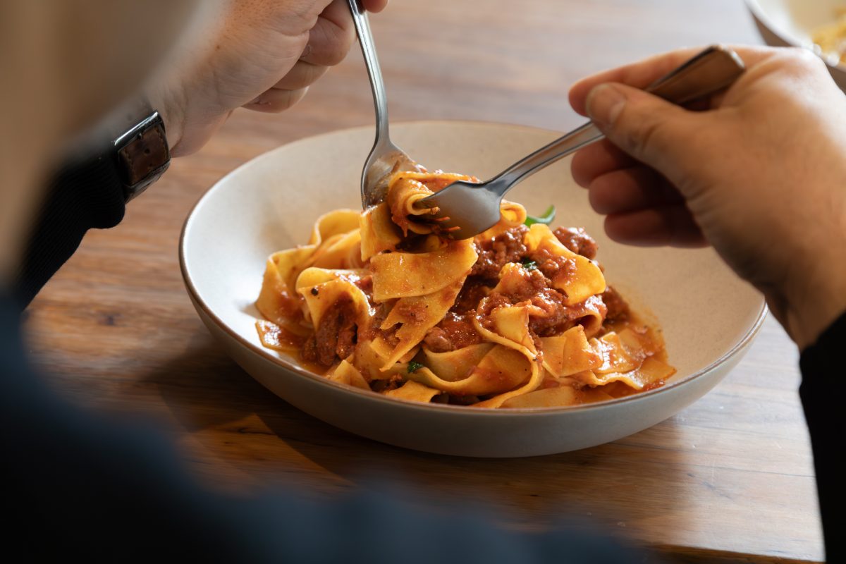 A bowl of pasta