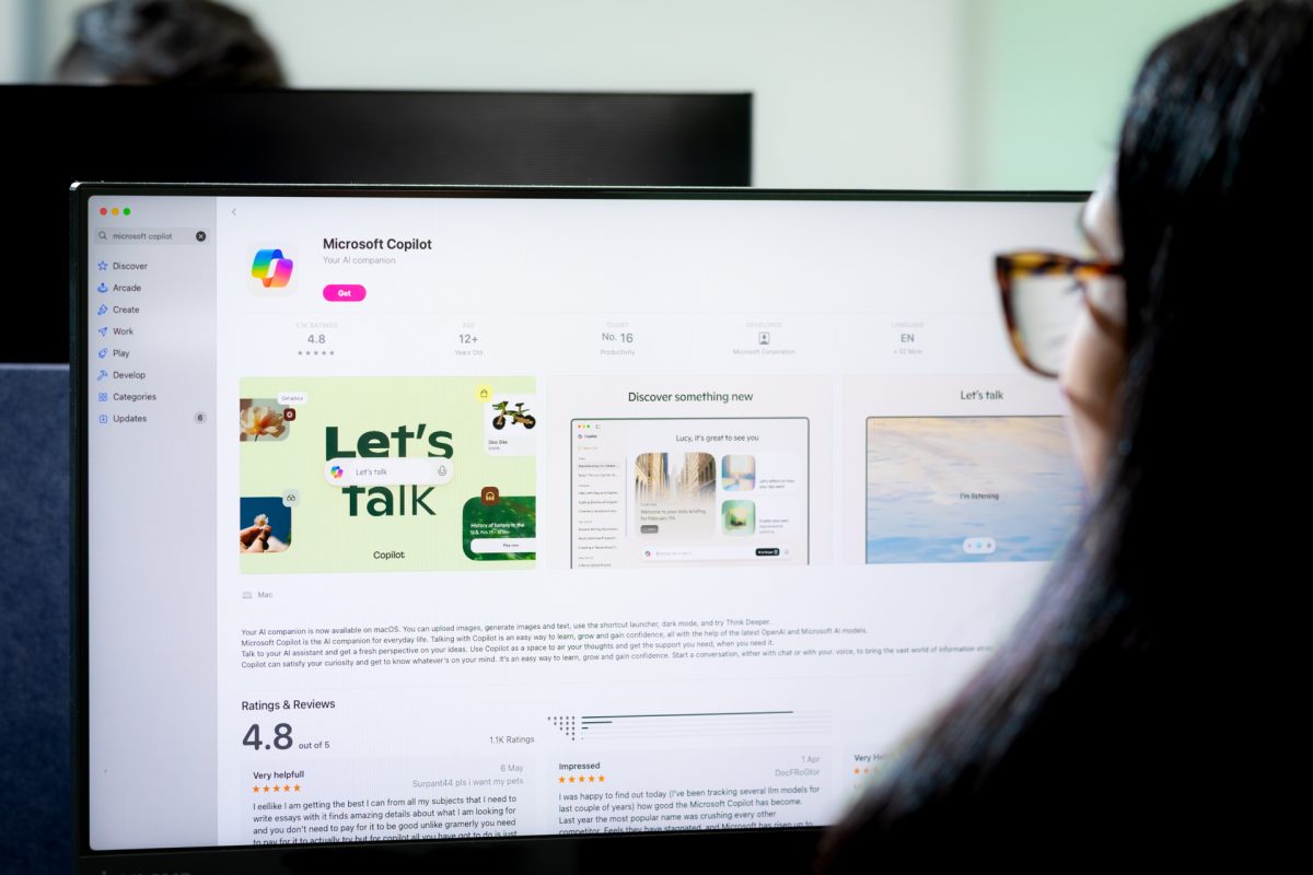 Person looking at computer screen
