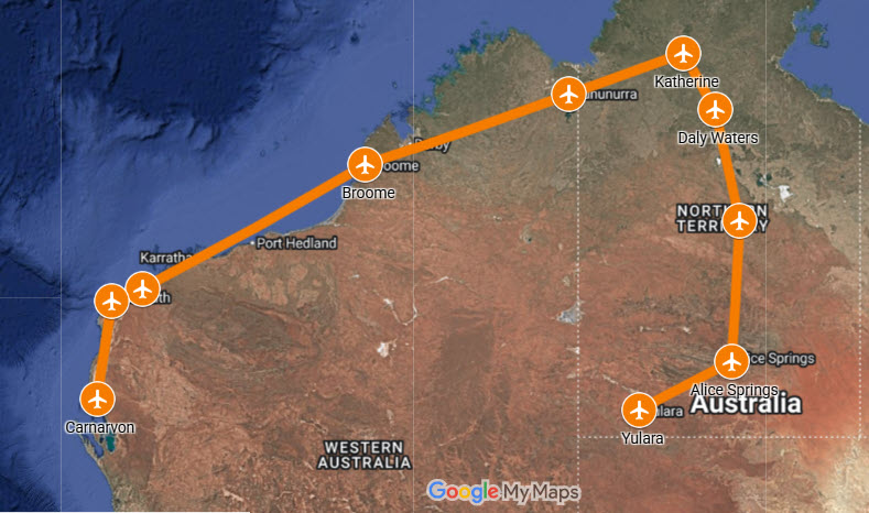 Outback Air Race 2025 route