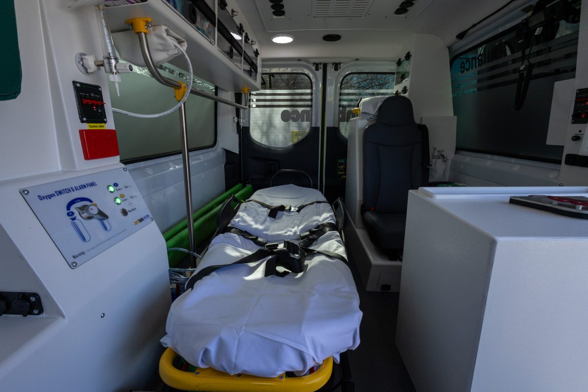 Interior of a new ambulance