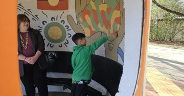 Year 6 artist unveils Canberra's newest reconciliation mural