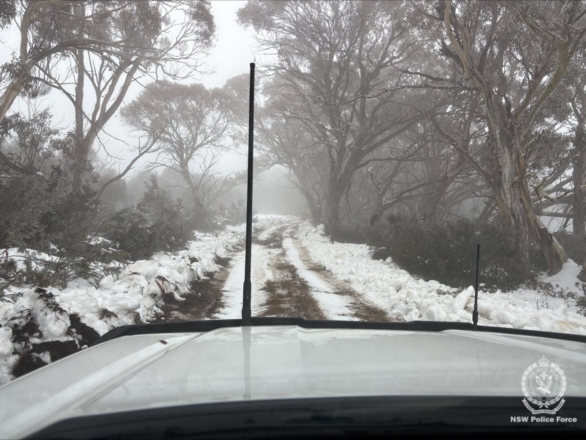 car on snowy road