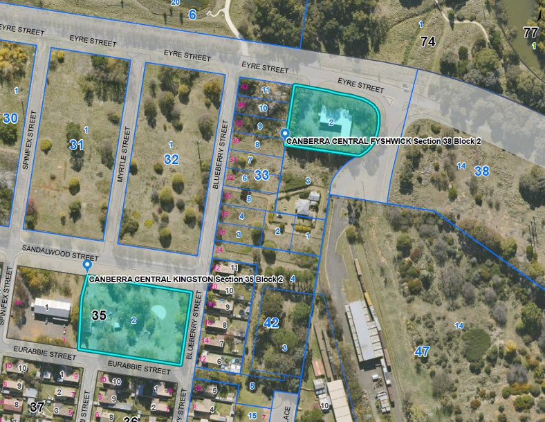 map outlining blocks for demolition in tender