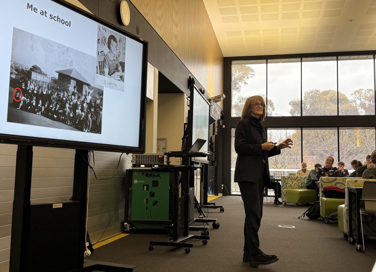 Dr Cathey Foley lecturing students