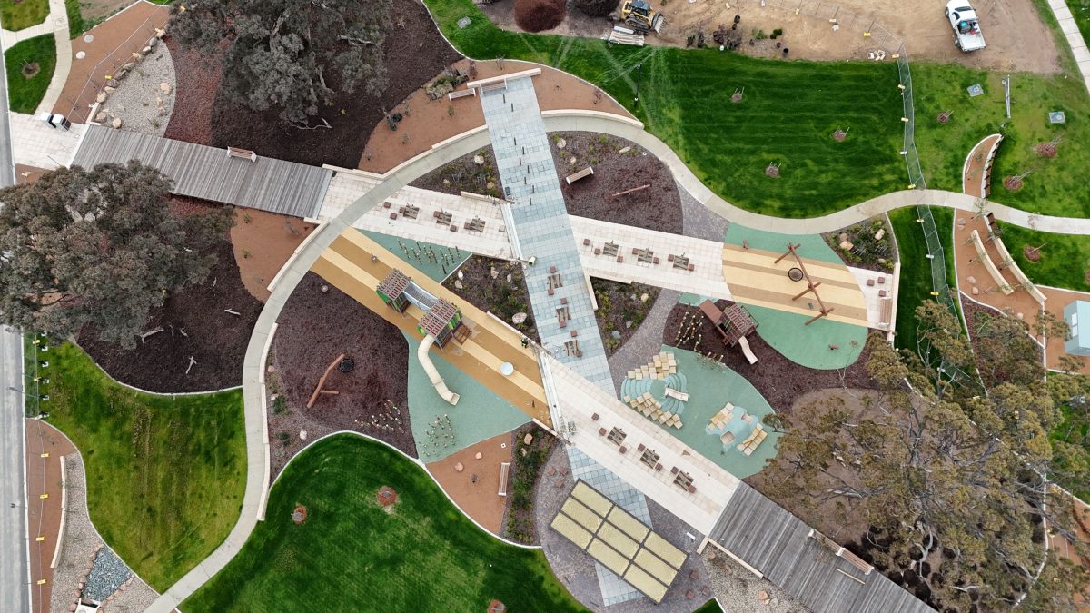aerial shot of Jacka park