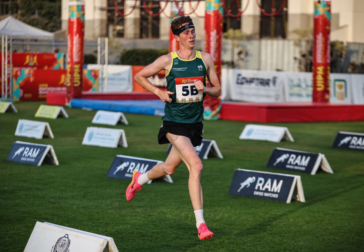 Nick Odgers in action representing Australia in modern pentathlon. Photo: Supplied.