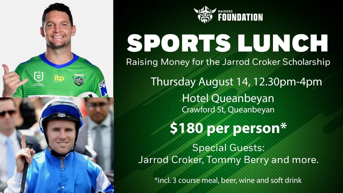 event poster for Sports Lunch fundraiser