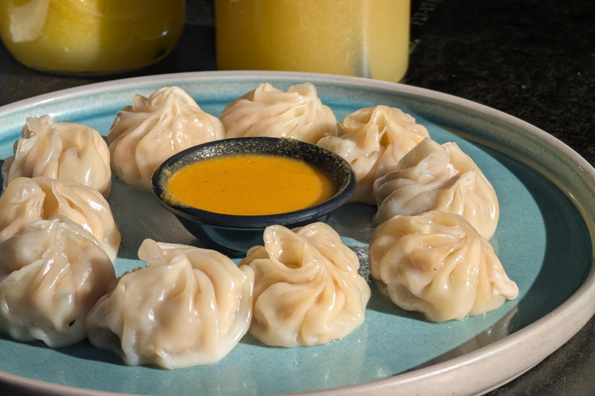 A plate of Nepalese momos.