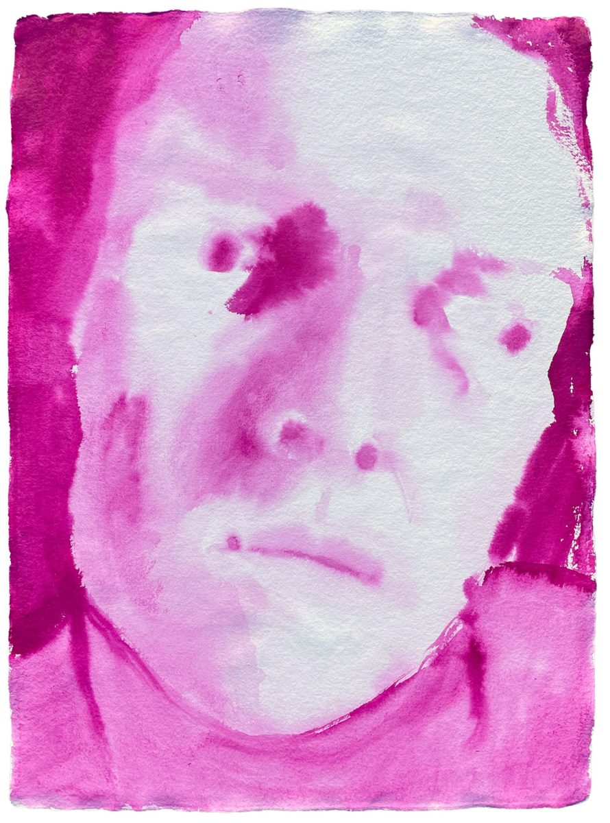 Slightly abstracted pink head drawing