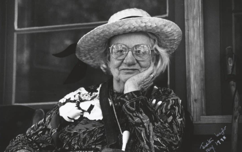 A sepia photograph of Judith Wright
