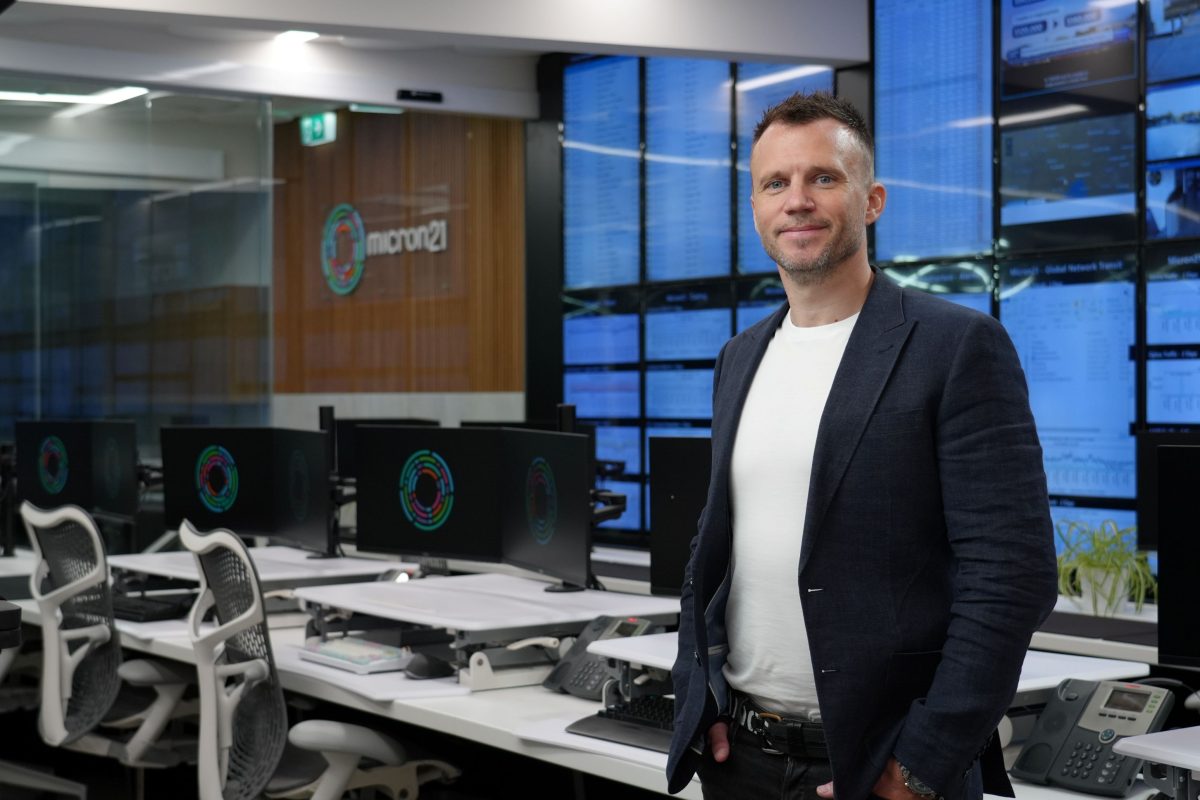 James Braunegg standing in Micron21 centre
