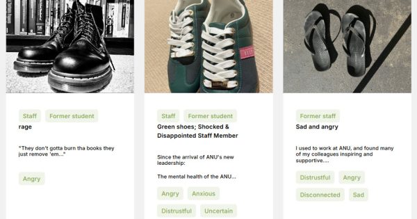 Why are hundreds of ANU students posting photos of their shoes online?