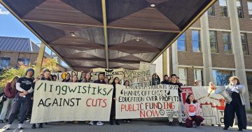 'Day of Rage': ANU students blockade the Chancelry as opposition to cuts continues