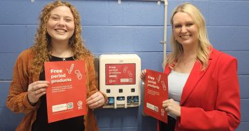 Amelia helps break down age-old barriers as period product dispensers set up in ACT schools