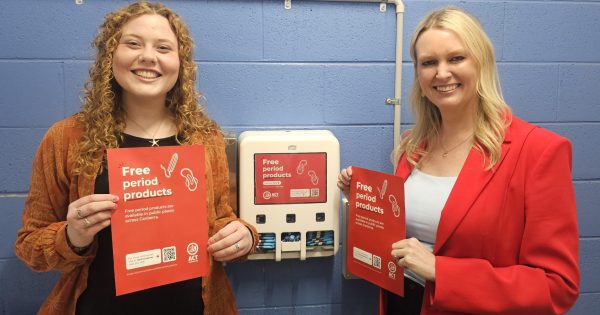 Amelia helps break down age-old barriers as period product dispensers set up in ACT schools
